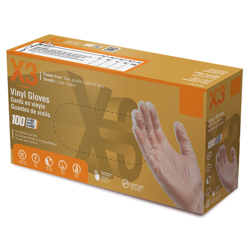 Ammex GPX348100 X3 Disposable Gloves